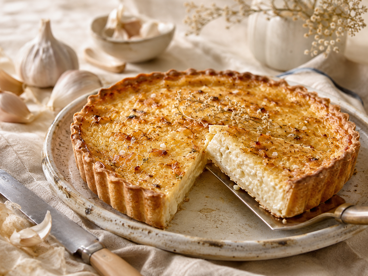 Tarte à l’ail de Provence - recette de saison dans le Var par Murielle BREL
