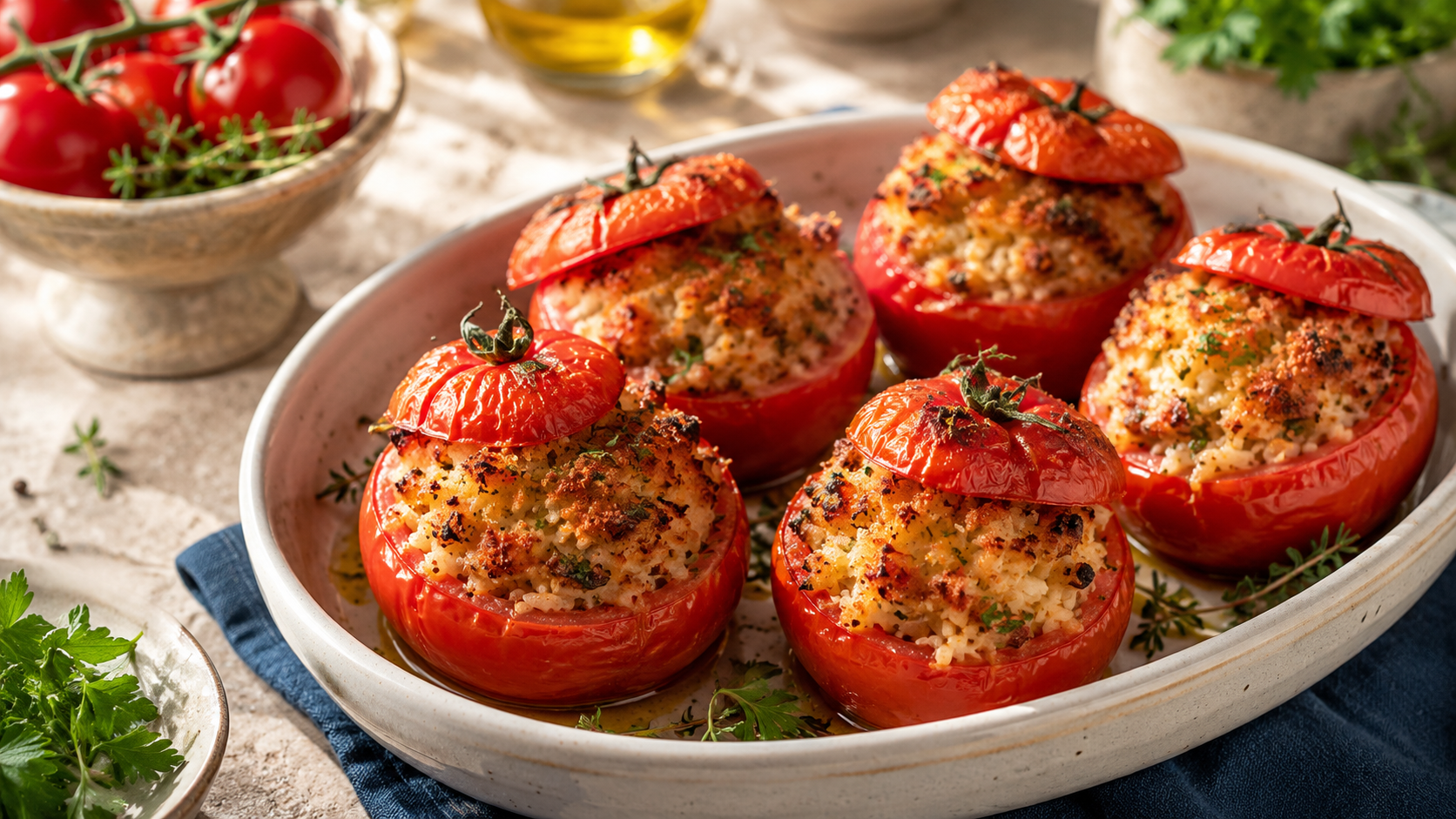 Tomates farcies provençales - recette de saison dans le Var par Murielle BREL
