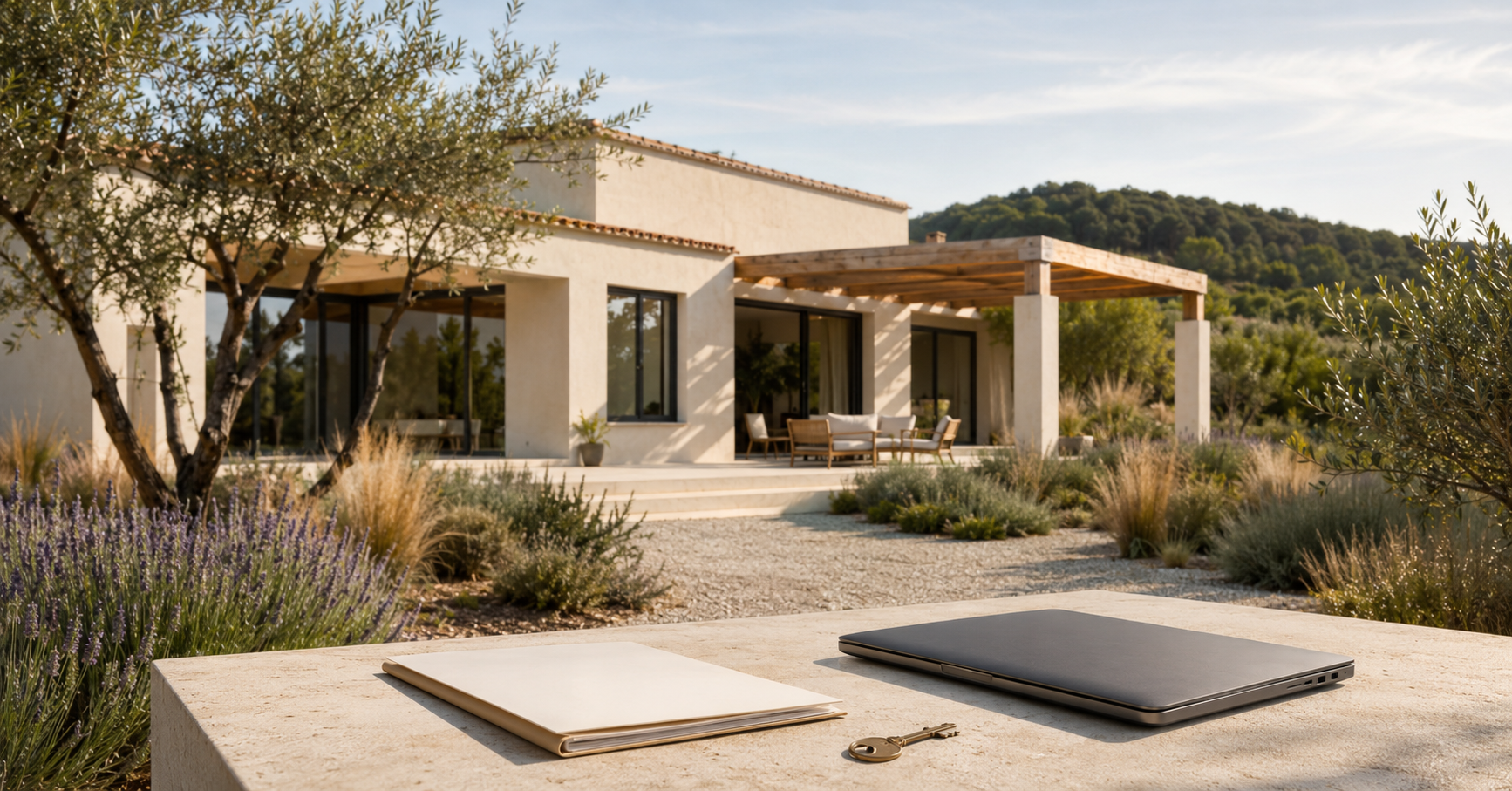 Villa contemporaine dans le Var avec clés et dossier de vente à distance